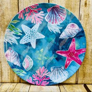Seashells and Starfish Set of 4 Melamine 11" Plates